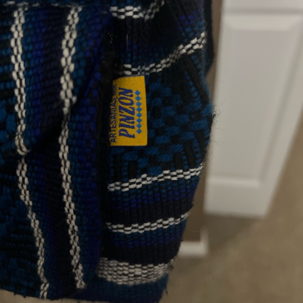 Pinzon Blue and Dark Blue Plaid Mini Backpack